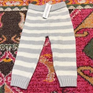 NWT!  Janie and Jack Gray and Cream Striped Knit Pants